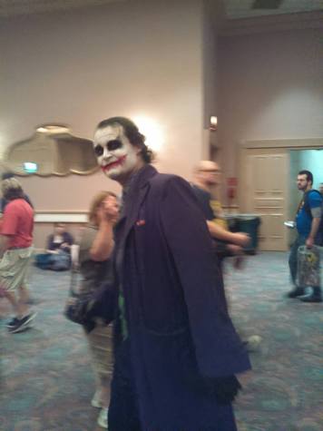  A creepy-looking cosplay of The Joker from Christopher Nolan’s "The Dark Knight." He approached my brother and I while we were waiting in line for the "Gotham" panel to begin and started reciting lines from the movie with amazing accuracy!