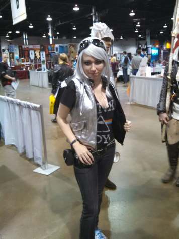 A genderbent cosplay of Pietro Maximoff, or Quiksilver, from "X-Men: Days of Future Past." 