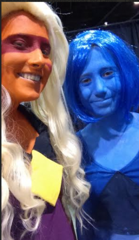 My sister and I cosplaying as Jasper and Lapis Lazulia from "Steven Universe."