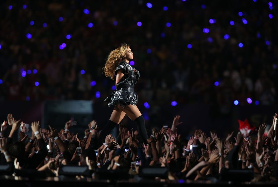 Beyonce performs at halftime of Super Bowl XLVII on February 3, 2013. At this years VMA awards, she sang a medley of favorites in a 16 minute performance. 