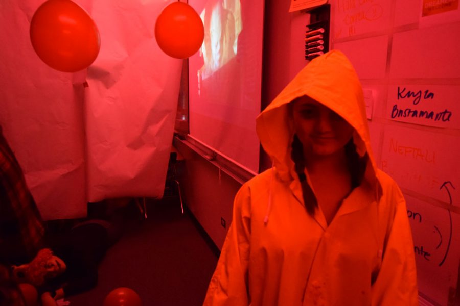 Students celebrate Halloween with scary themed classrooms.