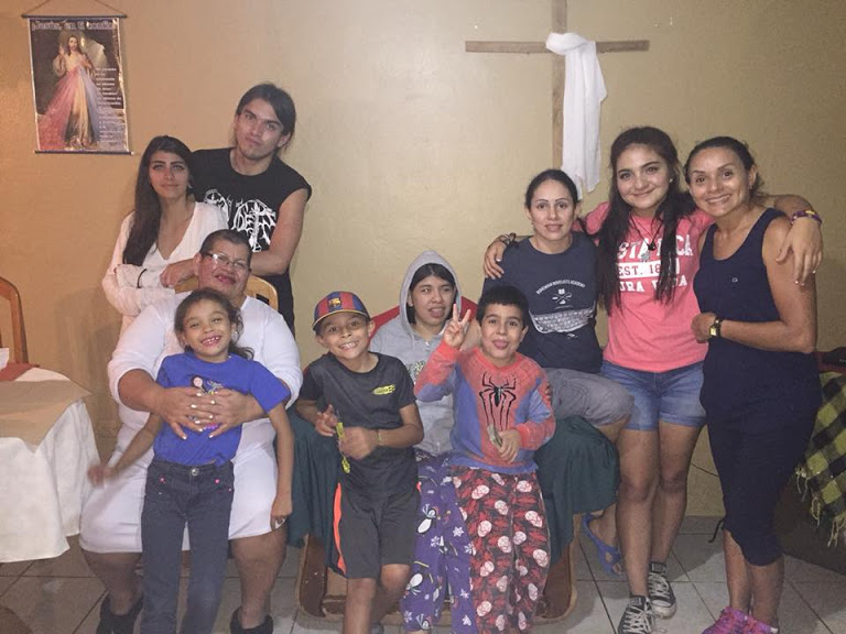 Ally Quesada and her family back home in Costa Rica. 