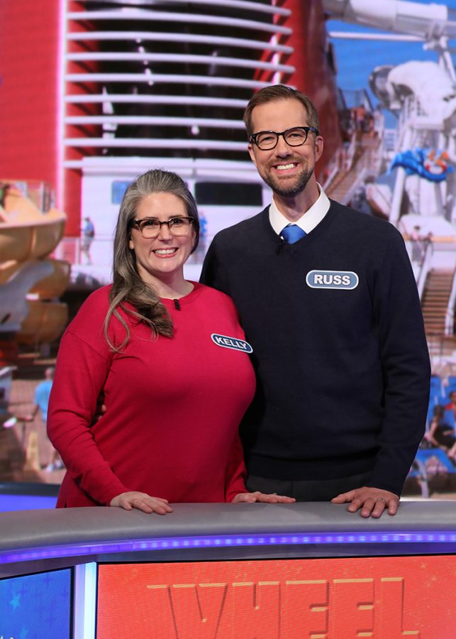 Kelly and Russell Horvath on Wheel of Fortune. 