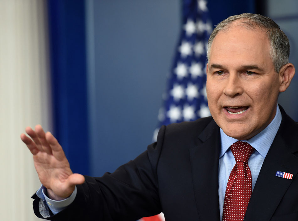 EPA Administrator Scott Pruitt speaks on June 2, 2017, during a briefing in the Brady Briefing Room at the White House in Washington D.C.