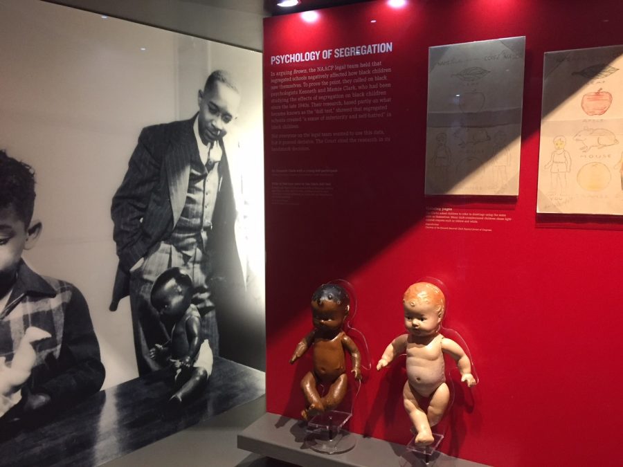 These are dolls used in the doll test conducted by psychologists Kenneth and Mamie Clark. It showed that segregation created a sense of inferiority in African American children and was an important piece of evidence in Brown v Board of Education.