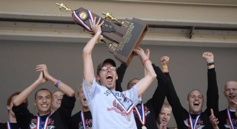 Chris Quick celebrates State Championship win for boys cross-country in 2011