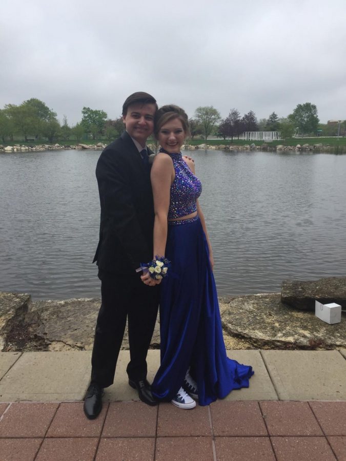 Seniors Brontë Phipps and Alden Beck at Prom in 2018. 