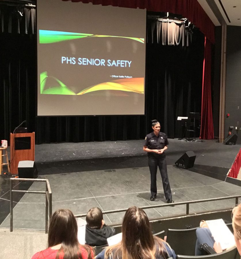 Officer Kellie Poliquin speaks to the class of 2019.