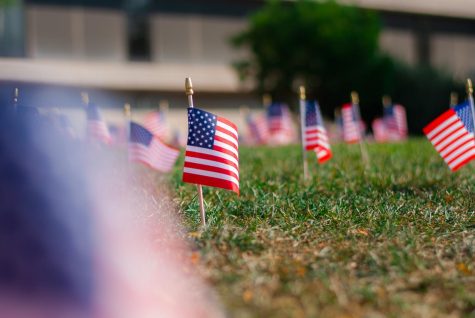 1000 flags line the lawn of PHS, each representing about 3 people who died during the events of September 11th.