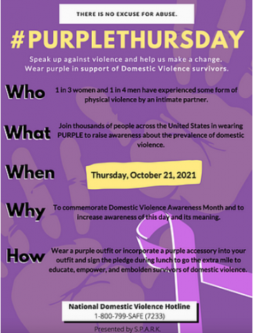 The students in SPARK hope to bring awareness of national Purple Thursday.