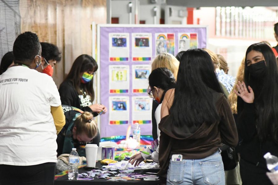 One of the available booths brought attention and resources to the LGBTQ+ community.