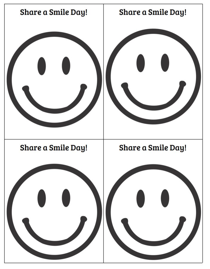A template of the cards used during Share a Smile Day. 