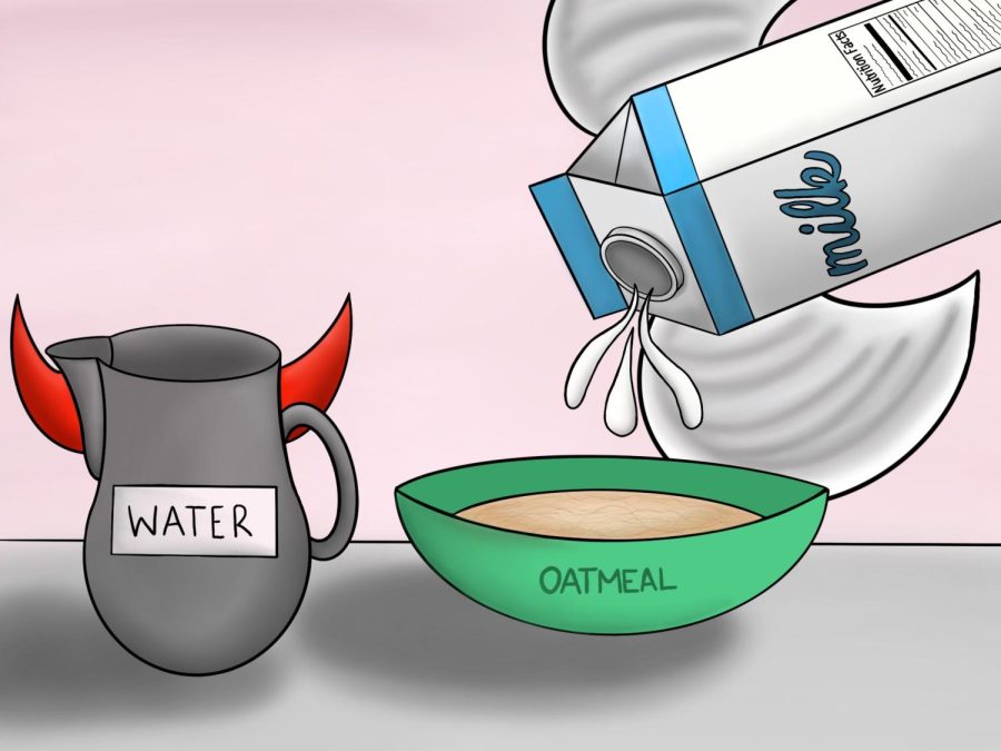 Why water is the devil when making oatmeal.