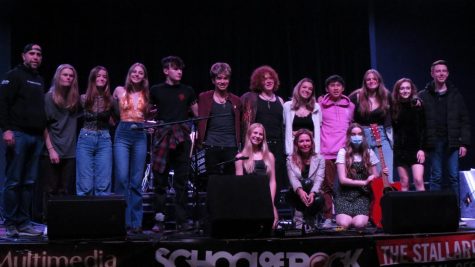 Davids House stands with local band Collision and others at a Future Stars event at Durty Nellies in Nov. 2021. 