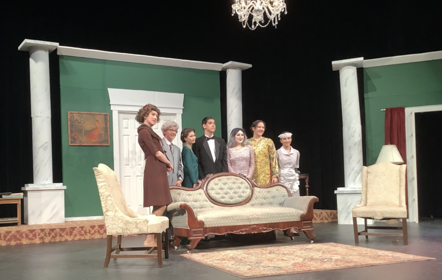 The main cast for the Blight Spirit poses for the camera on their final dress rehearsal, prepared for the opening night of the show on Sept 29 at 7 pm. There will be two additional shows on Friday and Saturday at the same time.