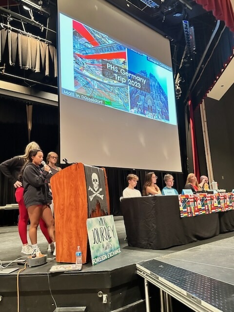 A panel of students and staff answer questions about their experiences abroad