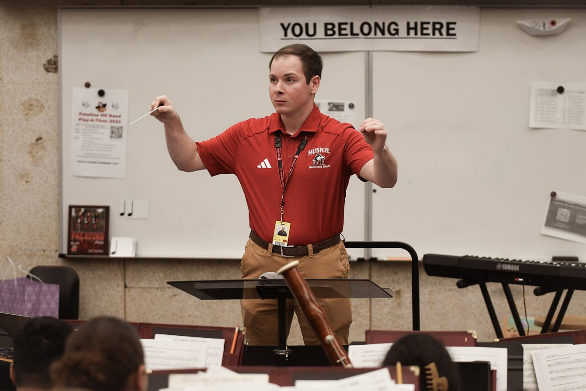 Mr. Minard often conducts for Wind Symphony and Concert Band during his semester of student teaching at PHS.