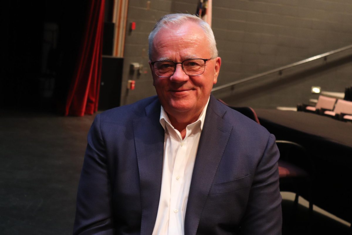 Kenneth Arndt, a senior associate at Hazard Young Attea & Associates, led the superintendent search public forum at the Palatine High School audiorium on Aug. 20