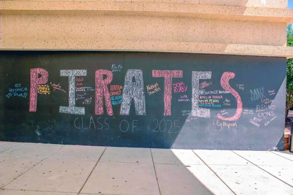 The class of 2025 "Pirates" mural was signed by seniors to celebrate their final school year.