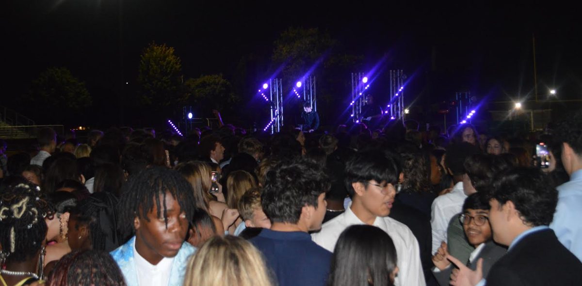 A DJ performed for the students at homecoming as they celebrated the dance outside this year, instead of the gym.