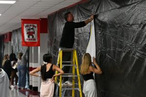 Students gather to help decorate for the 2024 Homecoming dance.