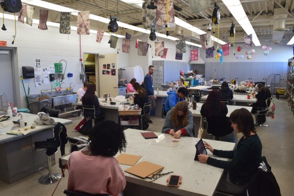 Students of differing levels each plan and create their own pieces (3D Design Level 2, AP Studio/Studio class).