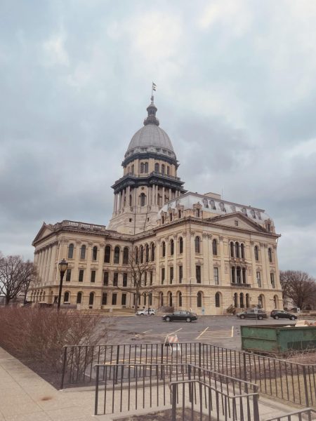 View of the Illinois Capitol Building in Springfield. Feb. 25, 2023