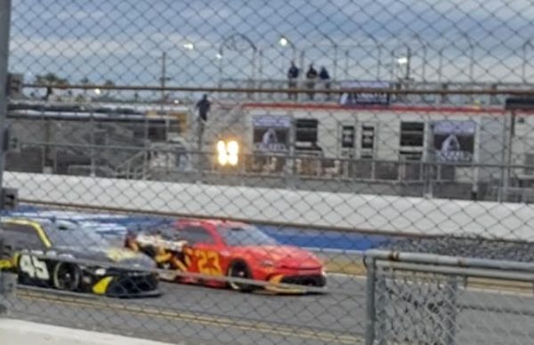 Tyler Reddick (45) and Bubba Wallace (23) race the Daytona 500.
