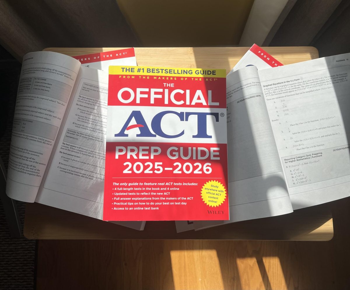 The official ACT prep book for 2025–2026 sits ready on a desk.