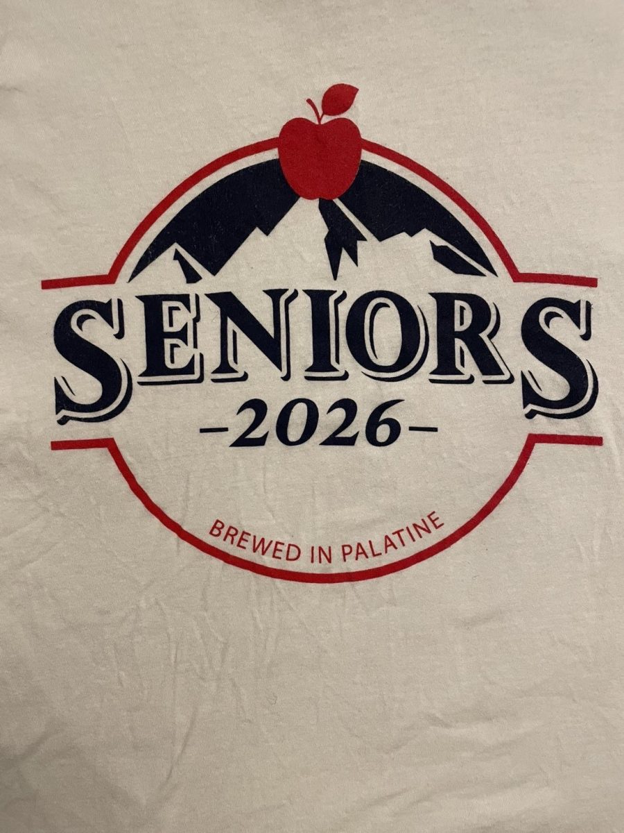 Palatine seniors designed and wore t-shirts inspired by a Busch Apple beer can.