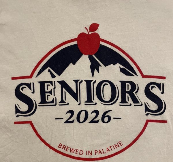 Palatine seniors designed and wore t-shirts inspired by a Busch Apple beer can.