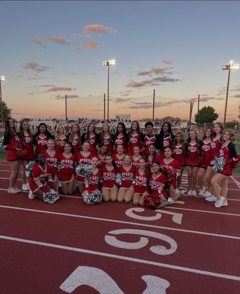 The Palatine Dance Team poses before the first football game of the year