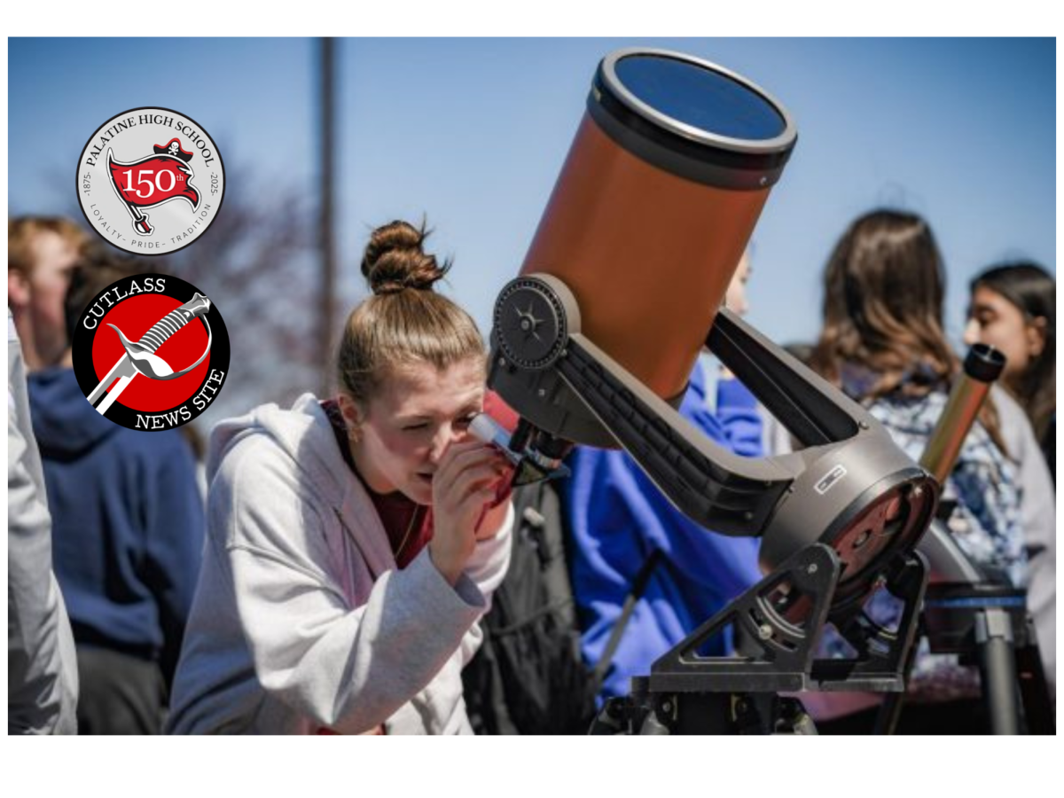 Astronomy teachers provided telescopes outfitted with solar filters for students to witness the eclipse up close.